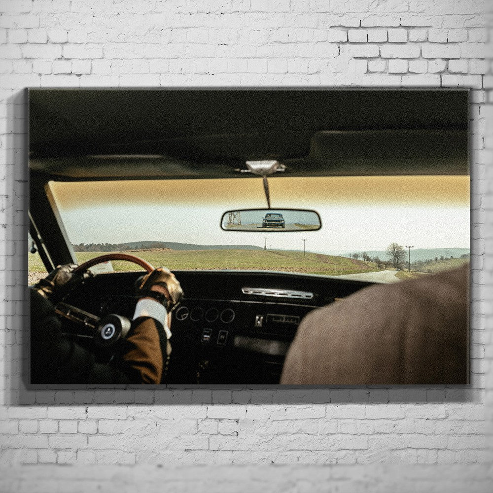Bullitt Charger – Cockpit Chase als Wandmotiv