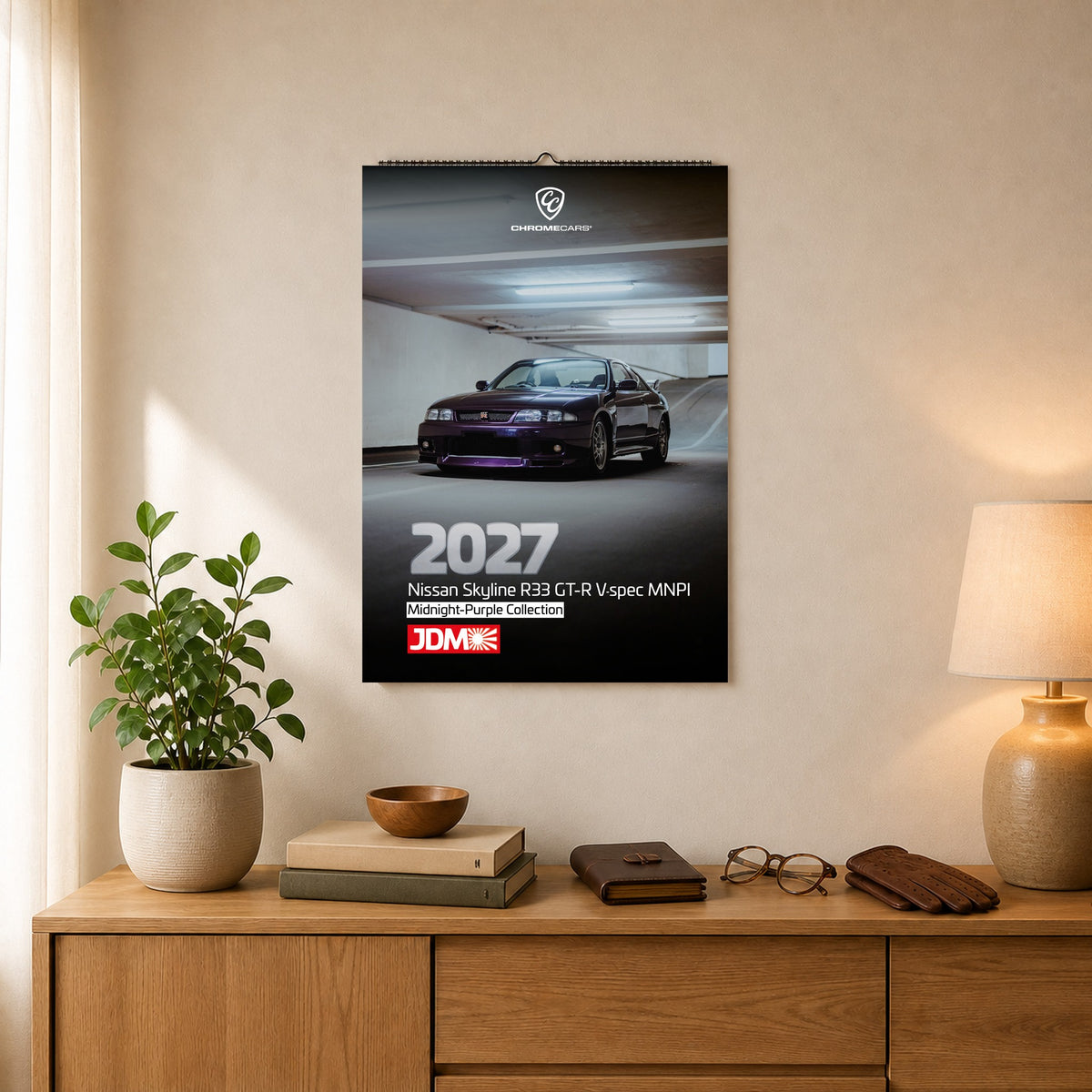 Midnight Purple I – Kalender 2027 Hochformat – Titelansicht im Raum