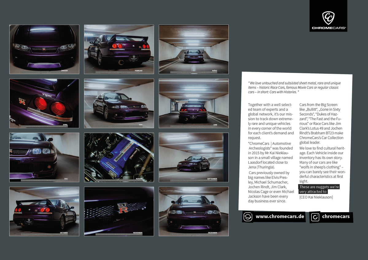 Midnight Purple I Kalender 2027 – Rückseitenübersicht mit Miniaturen aller zwölf Monatsmotive