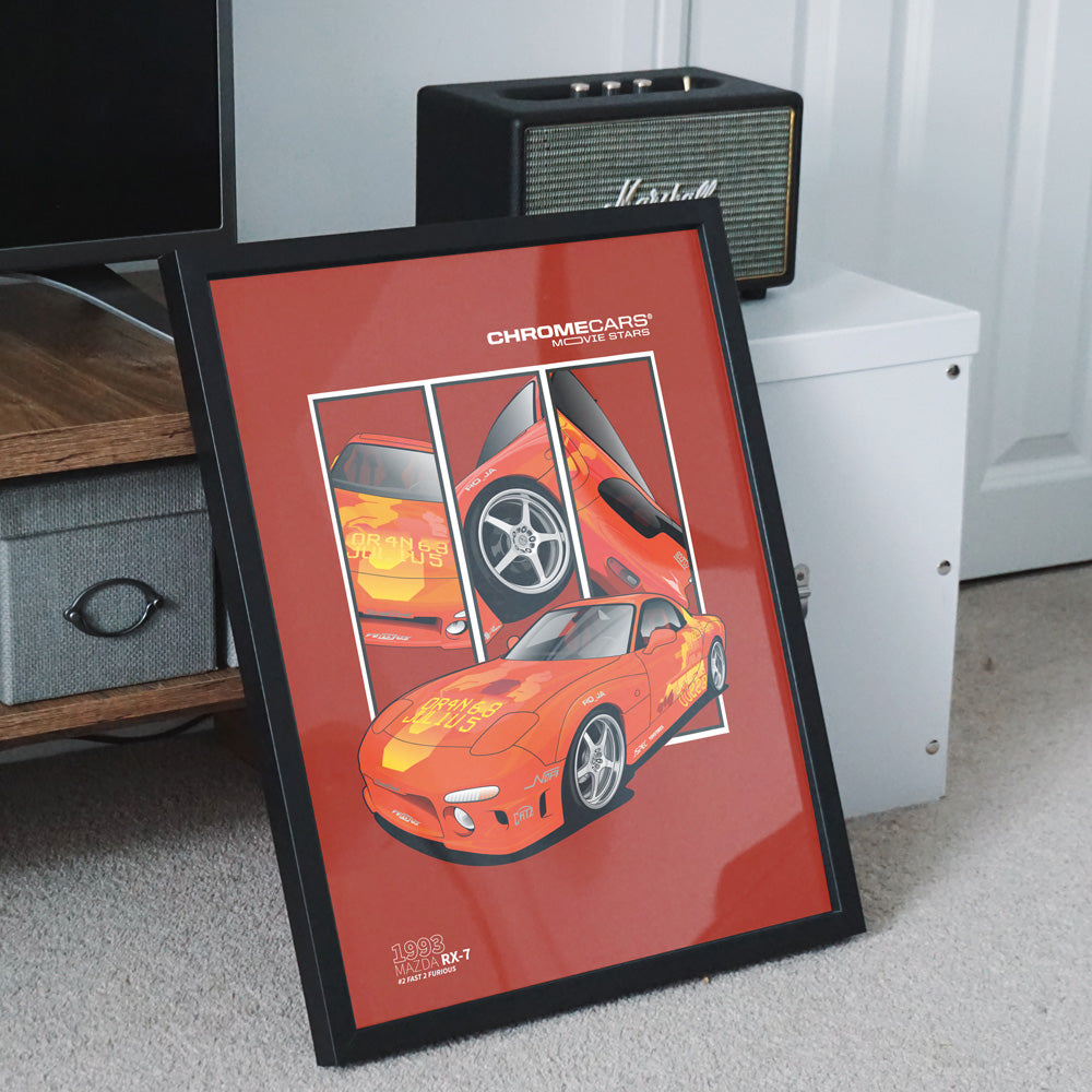 Orange Julius RX-7 – Detail Triptych als Poster