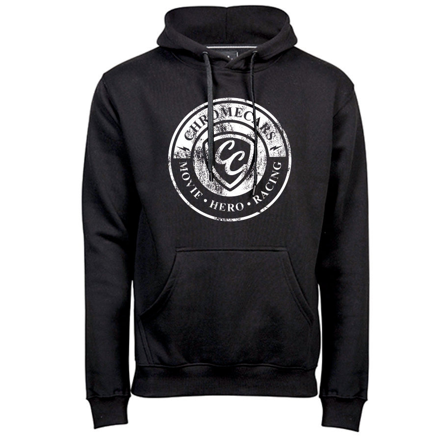 ChromeCars – Used Logo auf schwarzem Hoodie – Vorderansicht