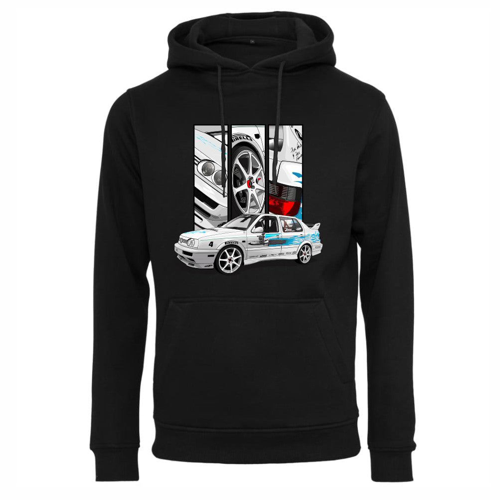 Jesse’s VW Jetta – Detail Triptych auf einem Hoodie