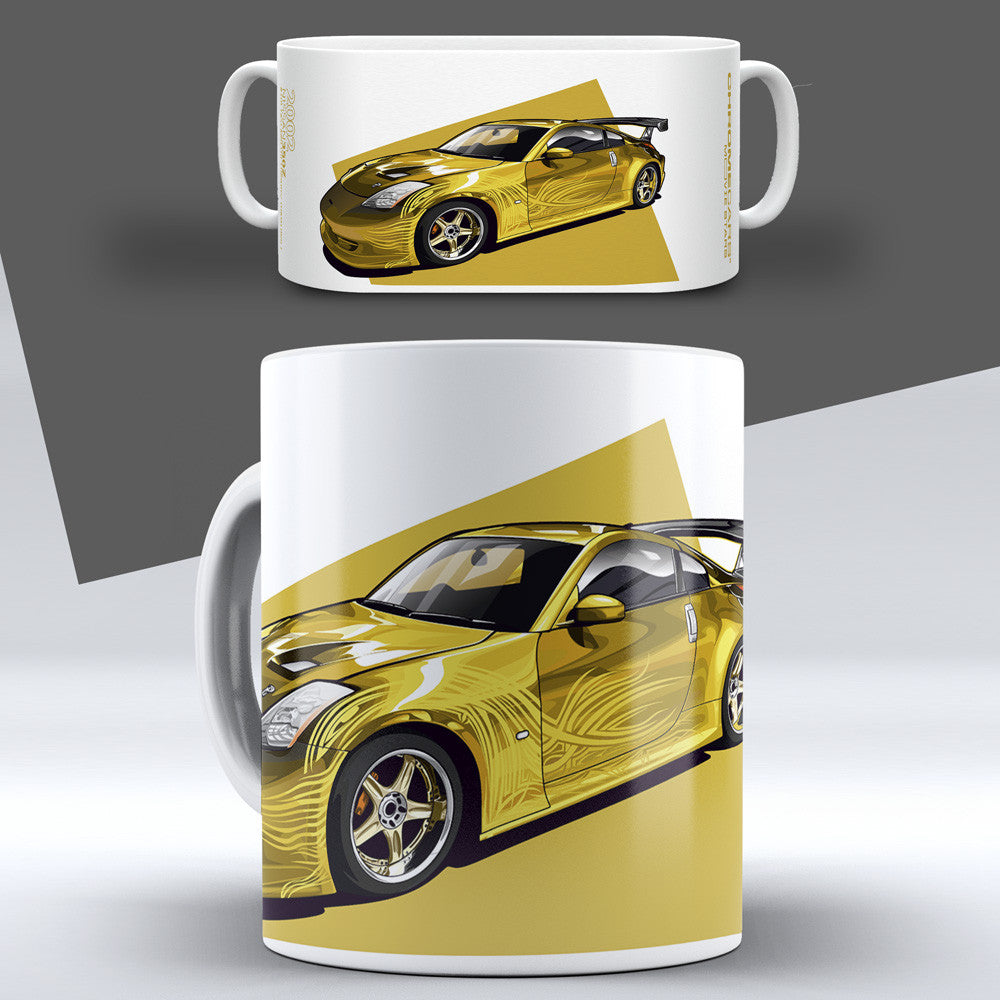 Morimoto’s 350Z – Concept Sketch auf einer Tasse – Vorder- und Seitenansicht