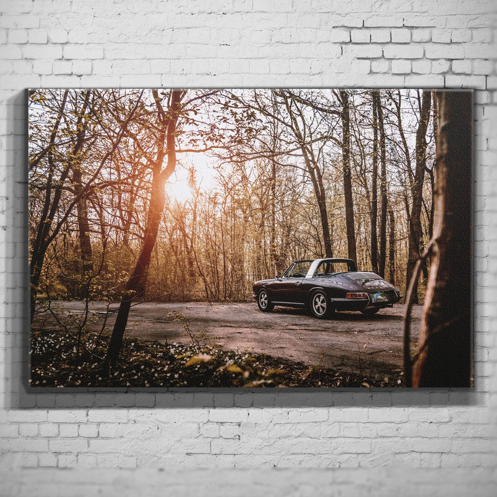 Porsche 911 – Forest Sunset als Wandmotiv