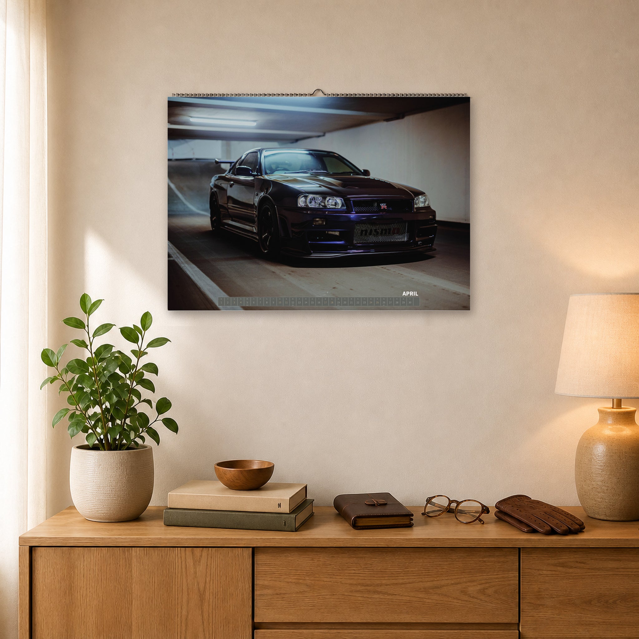 R34 GT-R CRS MPIII Kalender 2027 – Kalenderblatt April 2027 im A2-Querformat