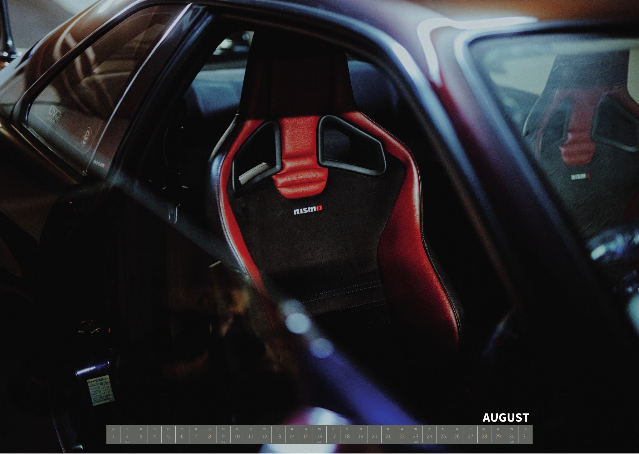 R34 GT-R CRS MPIII Kalender 2027 Landscape – Kalenderblatt august