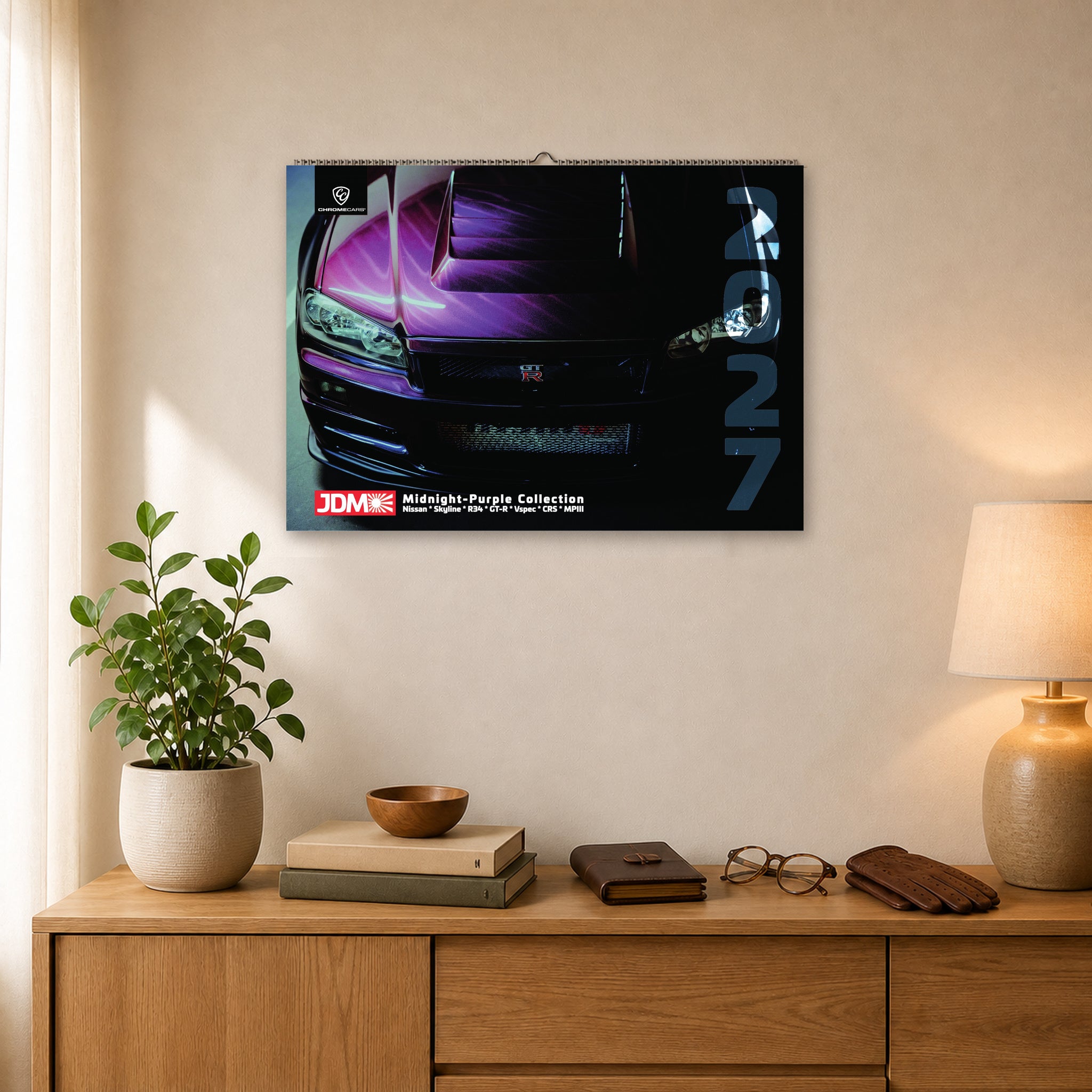 R34 GT-R CRS MPIII Kalender 2027 – Deckblatt im A2-Querformat