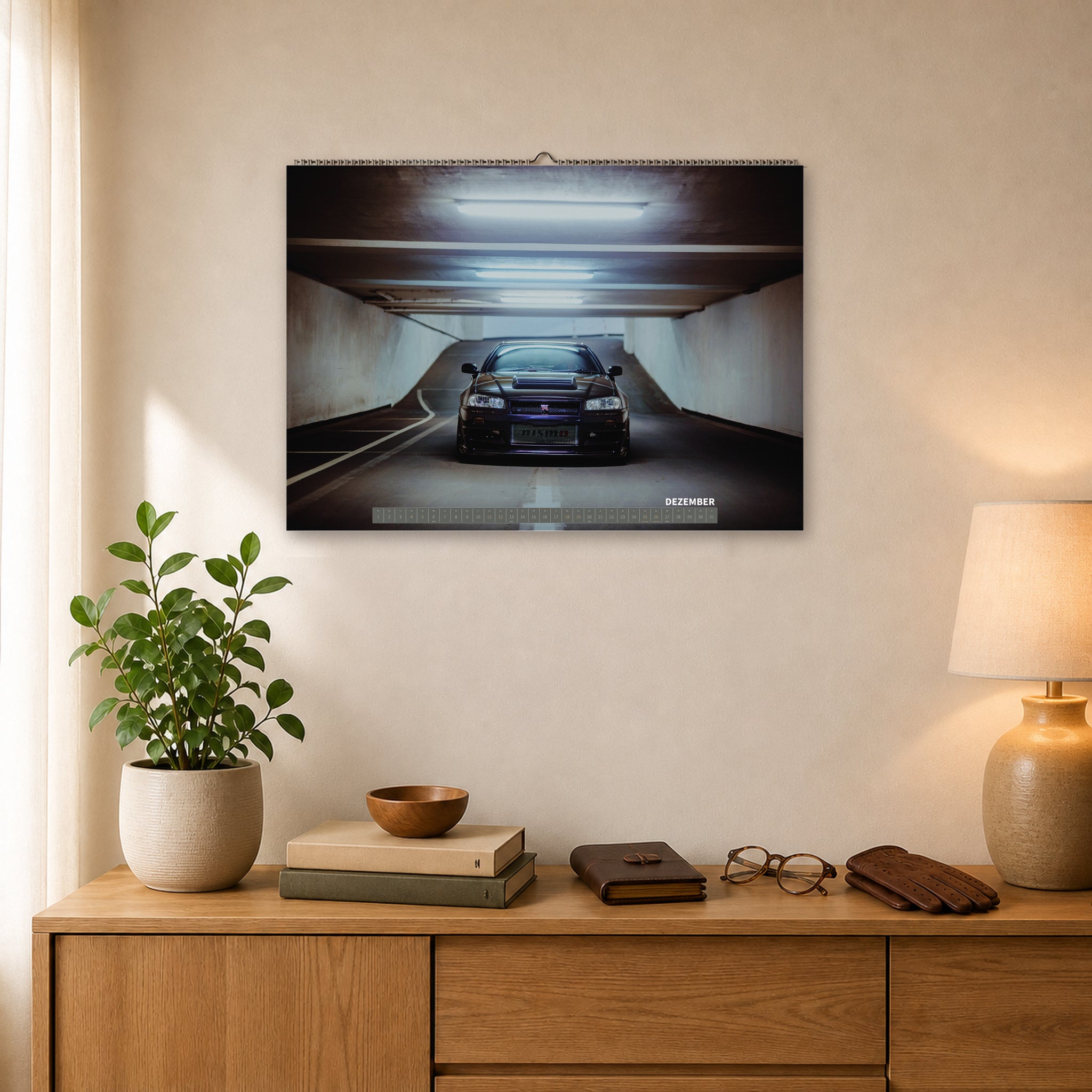 R34 GT-R CRS MPIII Kalender 2027 – Kalenderblatt Dezember 2027 im A2-Querformat