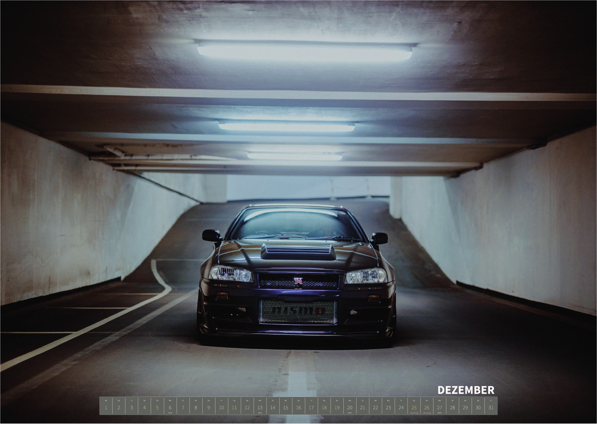 R34 GT-R CRS MPIII Kalender 2027 Landscape – Kalenderblatt dezember