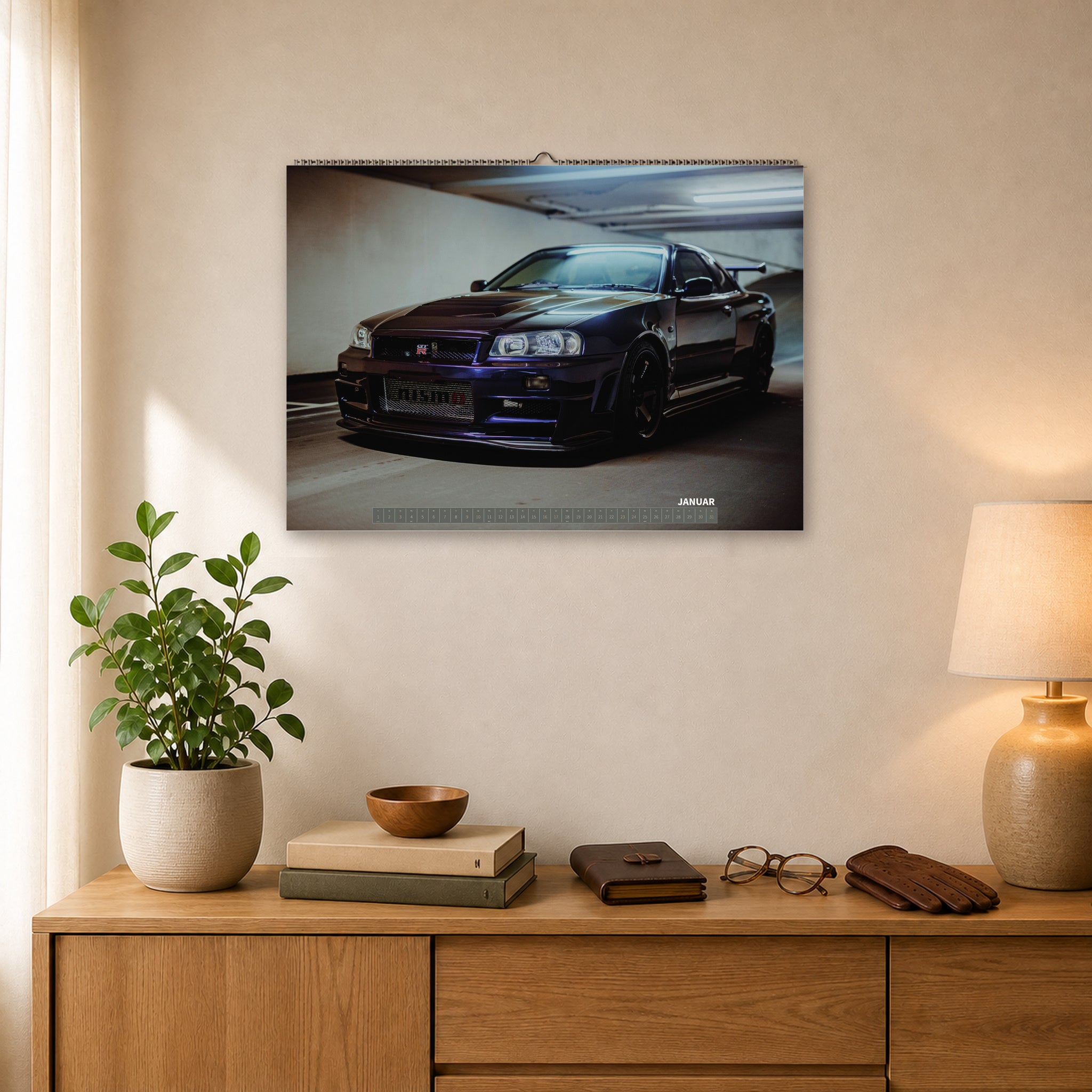 R34 GT-R CRS MPIII Kalender 2027 – Kalenderblatt Januar 2027 im A2-Querformat