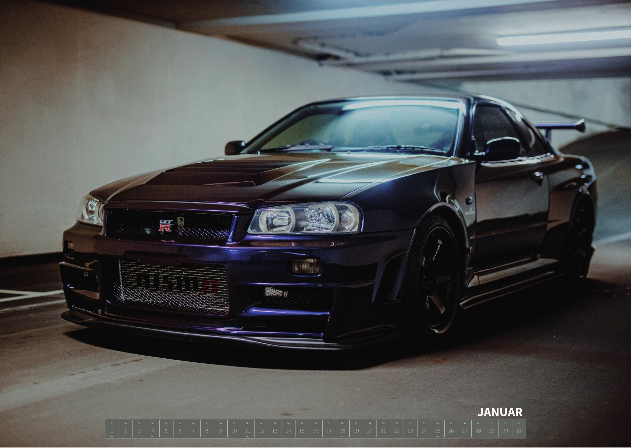 R34 GT-R CRS MPIII Kalender 2027 Landscape – Kalenderblatt januar