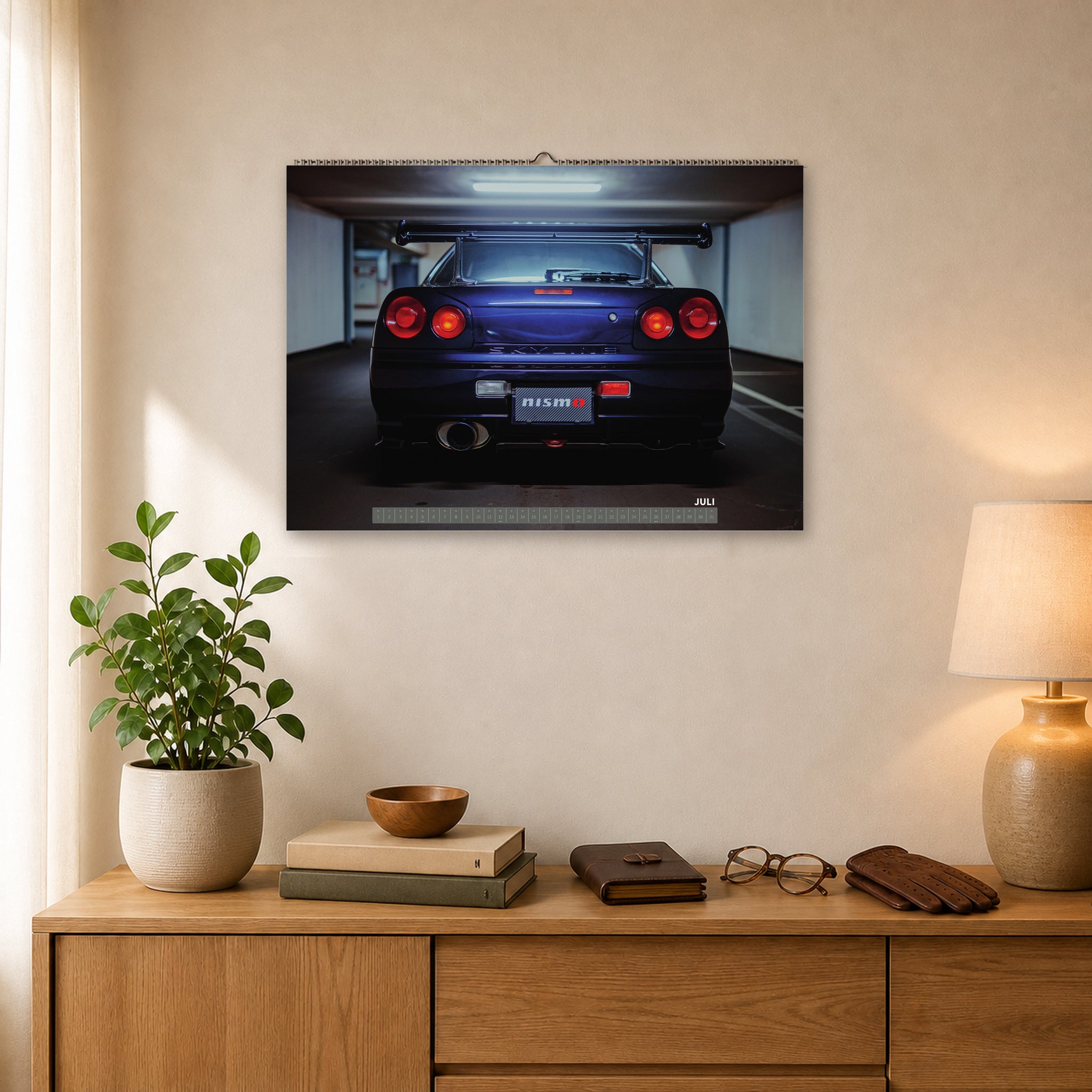 R34 GT-R CRS MPIII Kalender 2027 – Kalenderblatt Juli 2027 im A2-Querformat