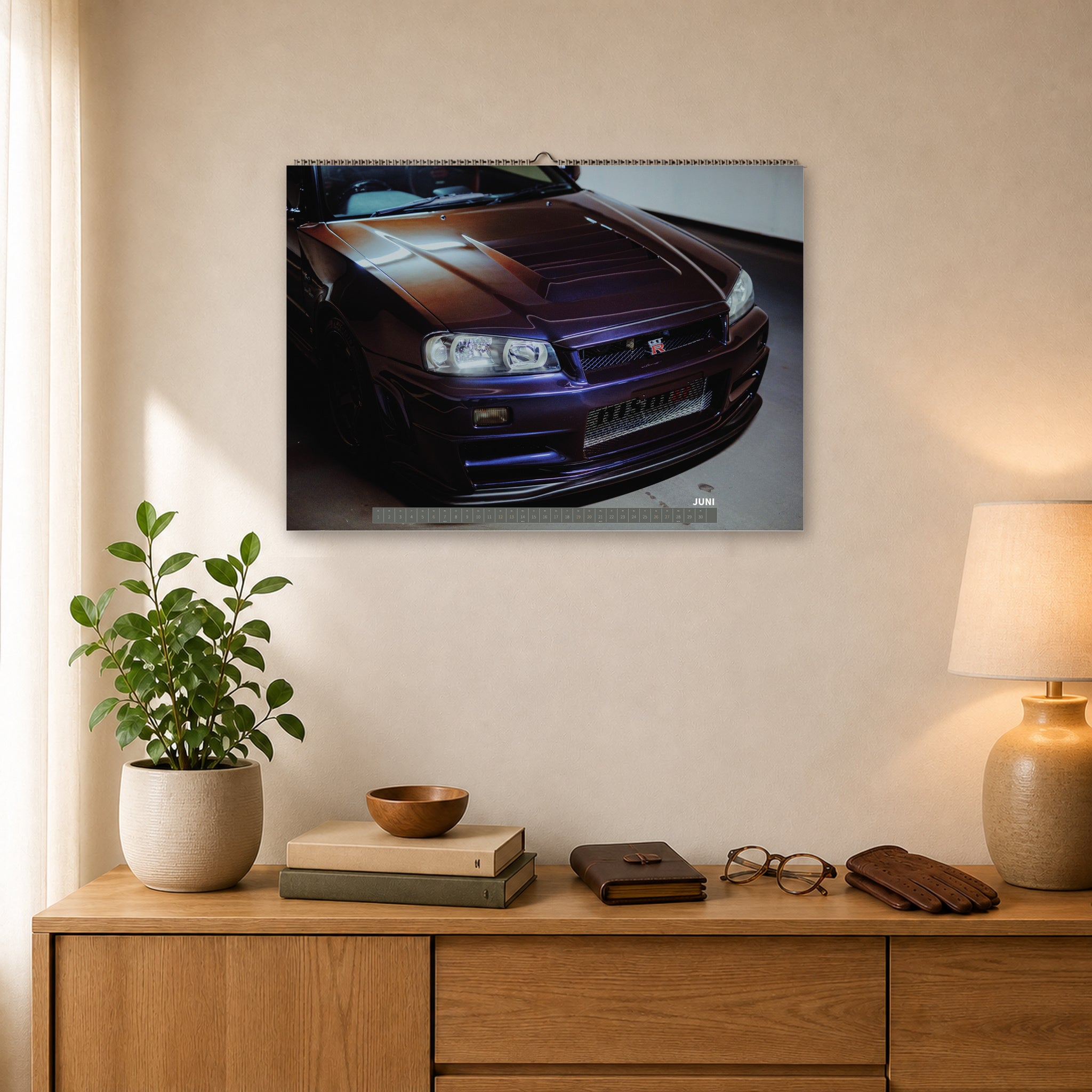 R34 GT-R CRS MPIII Kalender 2027 – Kalenderblatt Juni 2027 im A2-Querformat