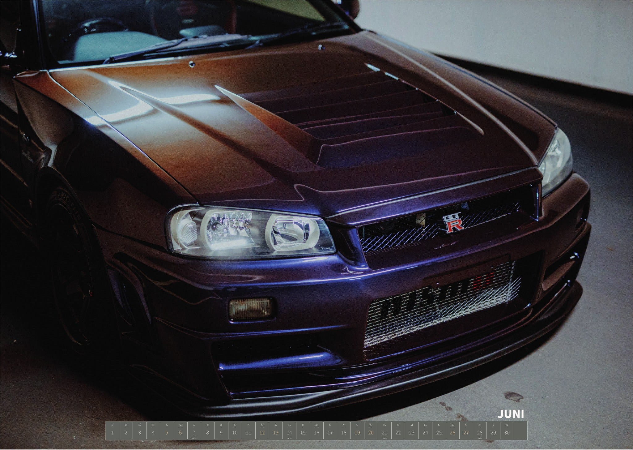 R34 GT-R CRS MPIII Kalender 2027 Landscape – Kalenderblatt juni