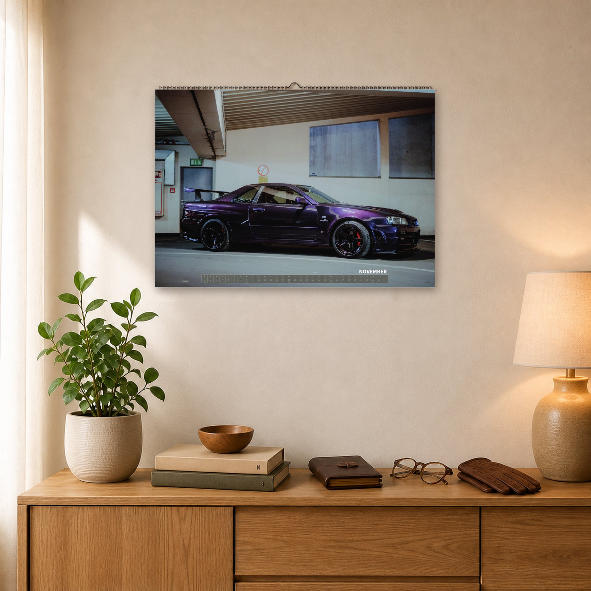 R34 GT-R CRS MPIII Kalender 2027 – Kalenderblatt November 2027 im A2-Querformat