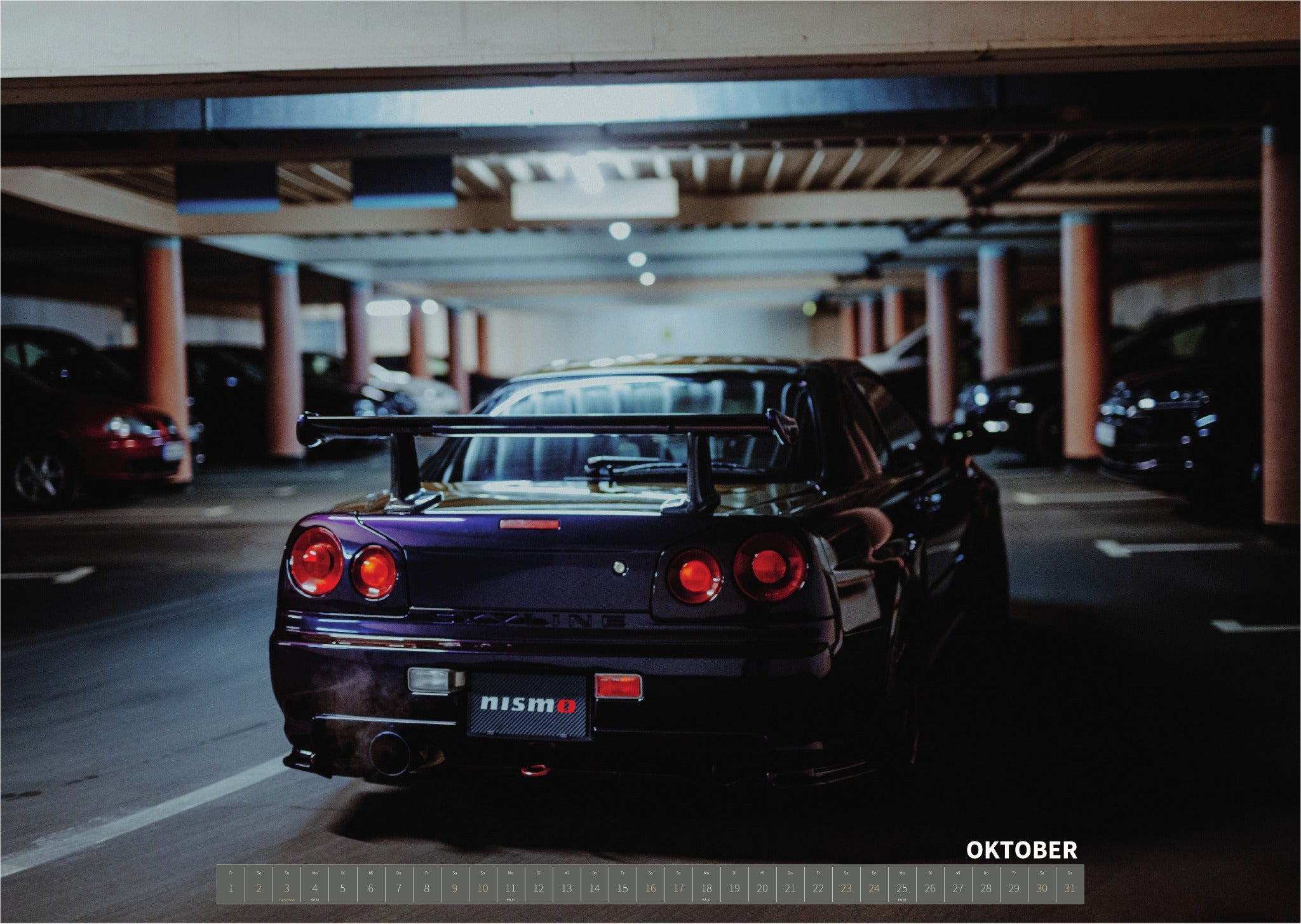 R34 GT-R CRS MPIII Kalender 2027 Landscape – Kalenderblatt oktober