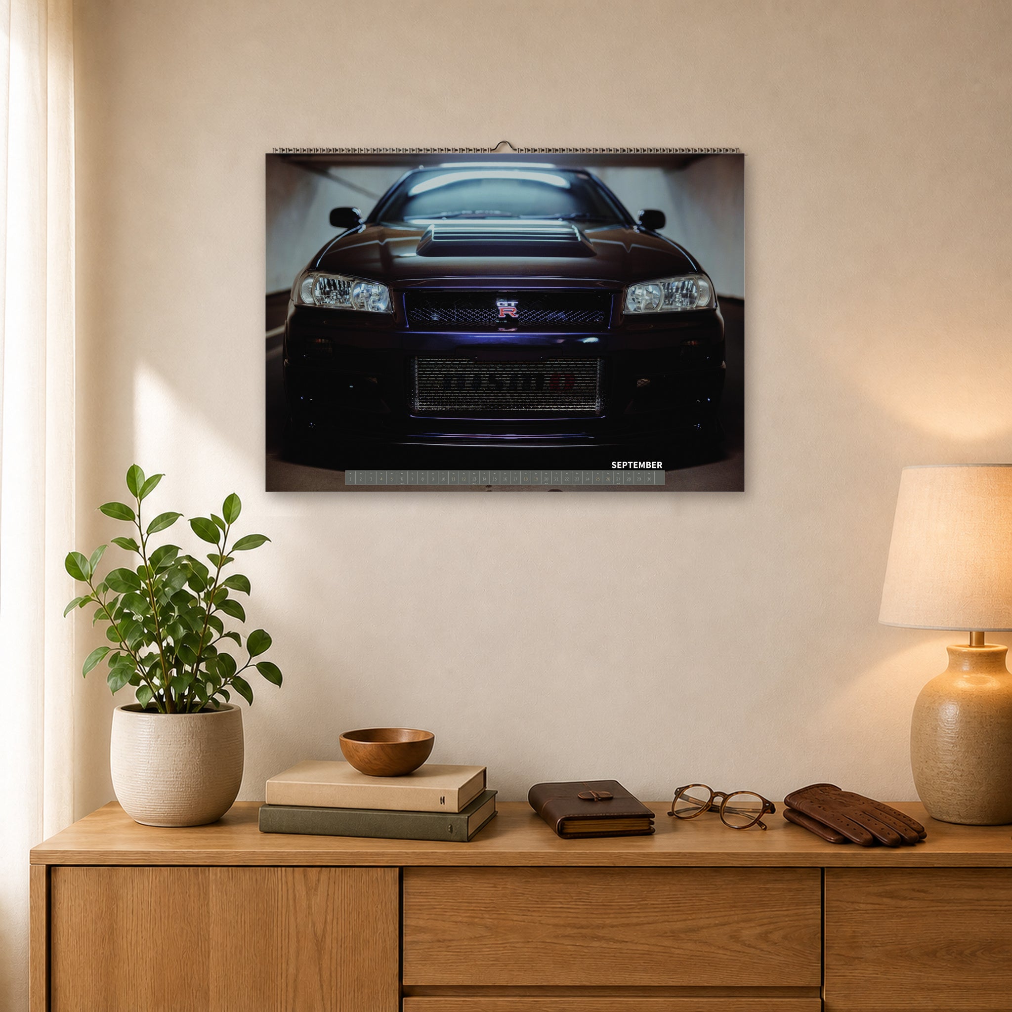 R34 GT-R CRS MPIII Kalender 2027 – Kalenderblatt September 2027 im A2-Querformat