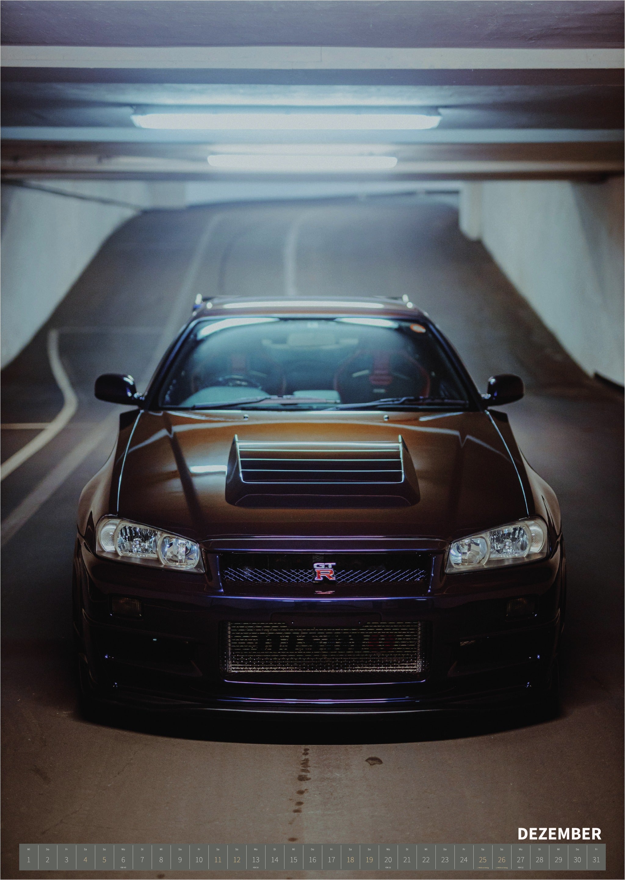 R34 GT-R CRS MPIII Kalender 2027 Portrait – Kalenderblatt dezember