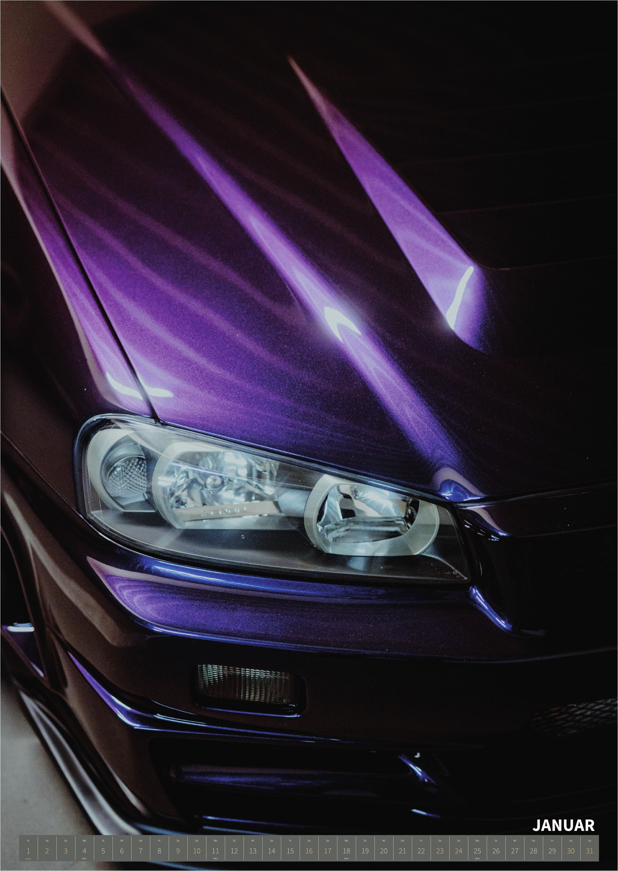 R34 GT-R CRS MPIII Kalender 2027 Portrait – Kalenderblatt januar