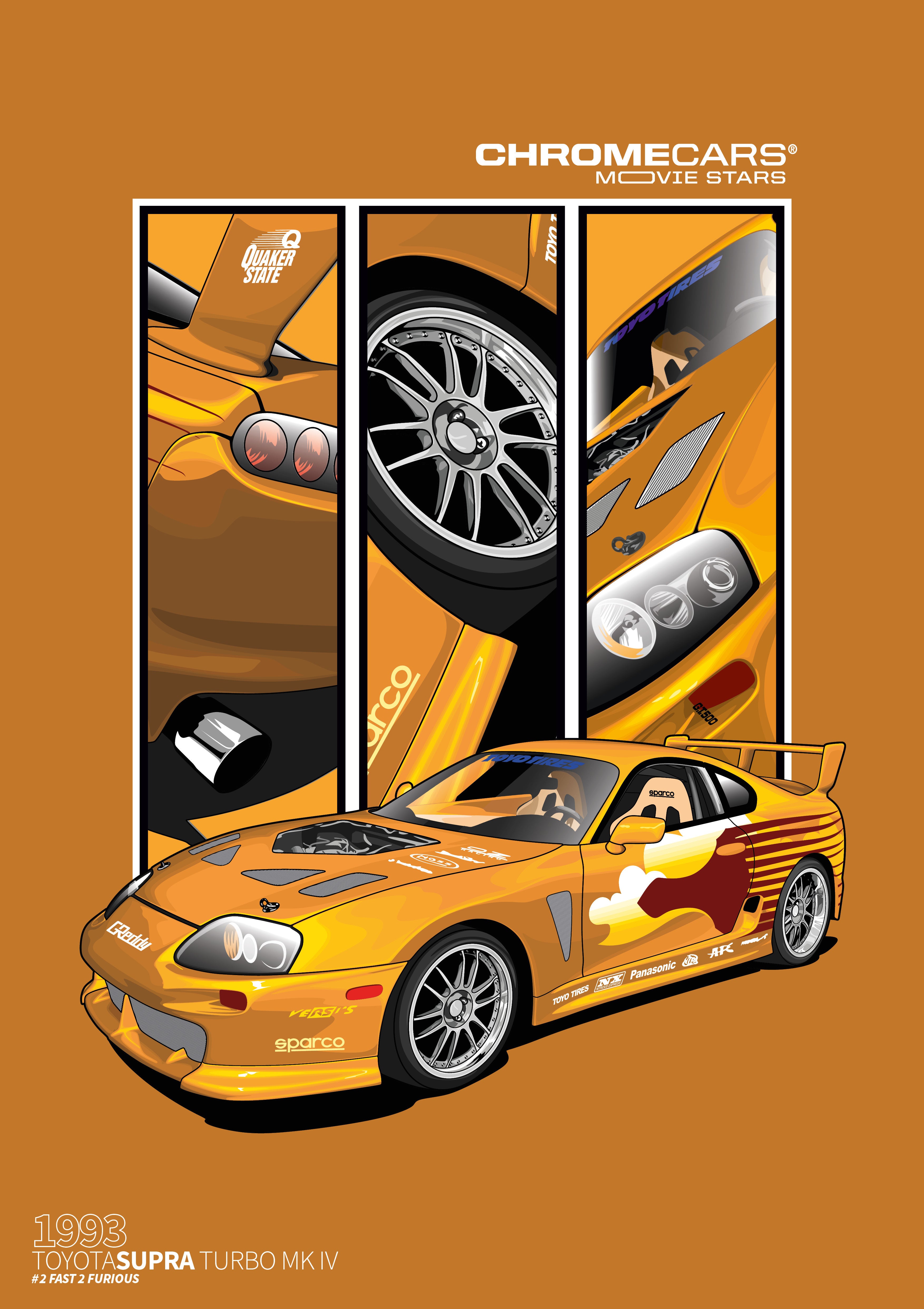 Toyota Supra "Slap Jack" Poster ChromeCars® (DIN A1)