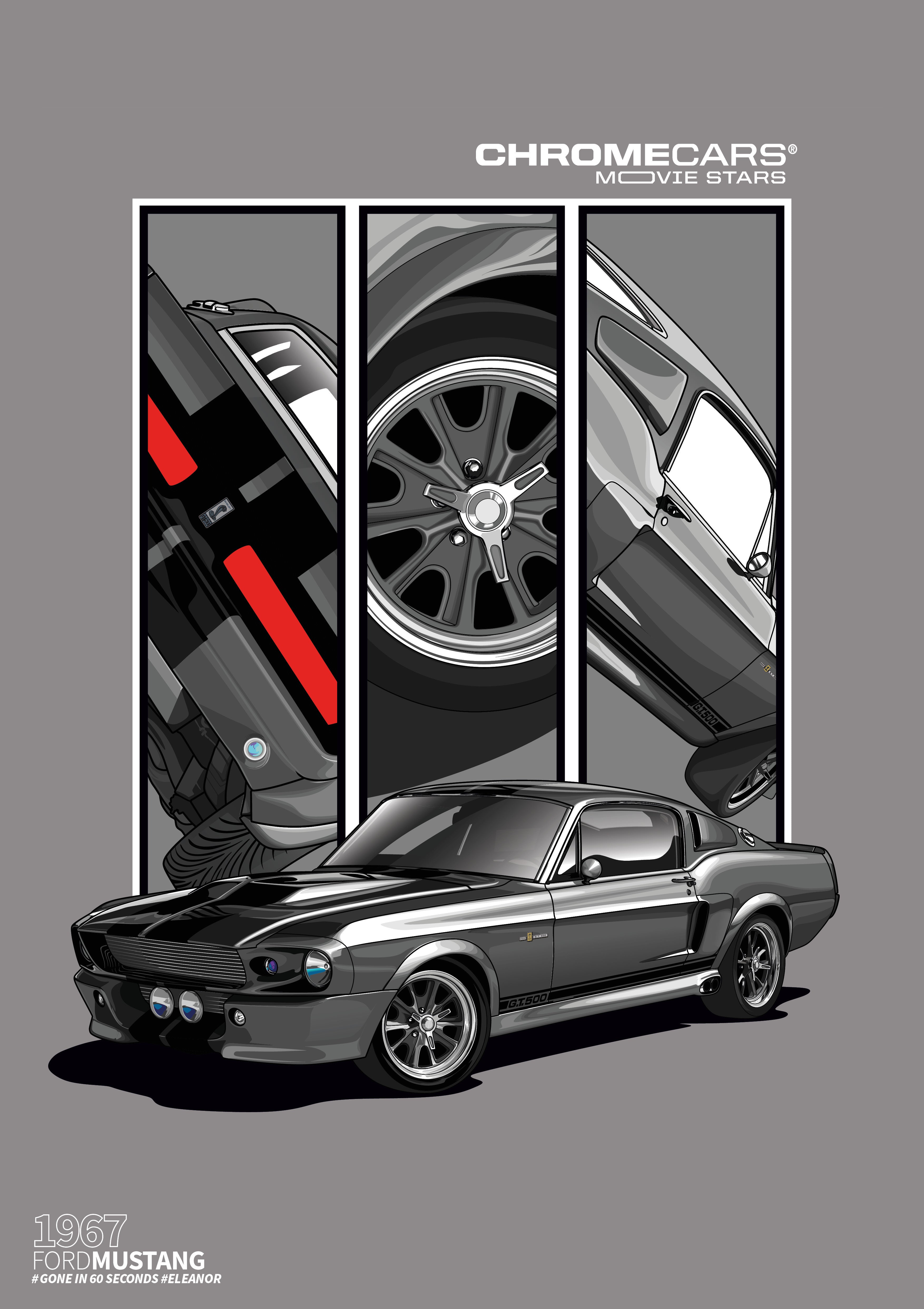 Mustang ELEANOR Poster by ChromeCars® (DIN A1)
