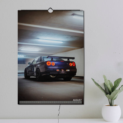 ChromeCars® Wandkalender - Nissan Skyline R34 GT-R V-spec MNPII - 2025 (DIN A2)