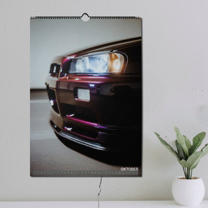 ChromeCars® Wandkalender - Nissan Skyline R34 GT-R V-spec MNPII - 2025 (DIN A2)