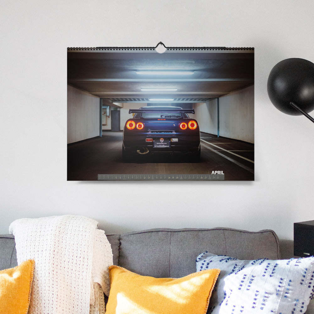 ChromeCars® Wandkalender - Nissan Skyline R34 GT-R V-spec MNPII - 2025 (DIN A2)