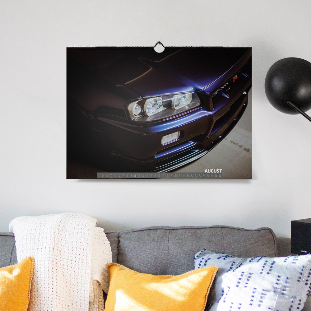 ChromeCars® Wandkalender - Nissan Skyline R34 GT-R V-spec MNPII - 2025 (DIN A2)