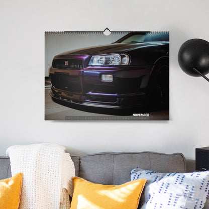 ChromeCars® Wandkalender - Nissan Skyline R34 GT-R V-spec MNPII - 2025 (DIN A2)