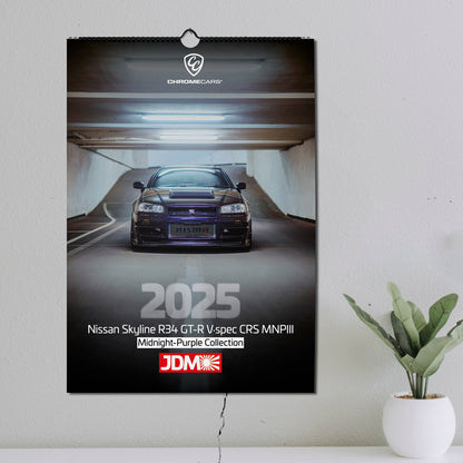 ChromeCars® Wandkalender - Nissan Skyline R34 GT-R V-spec CRS MNPIII - 2025 (DIN A2)