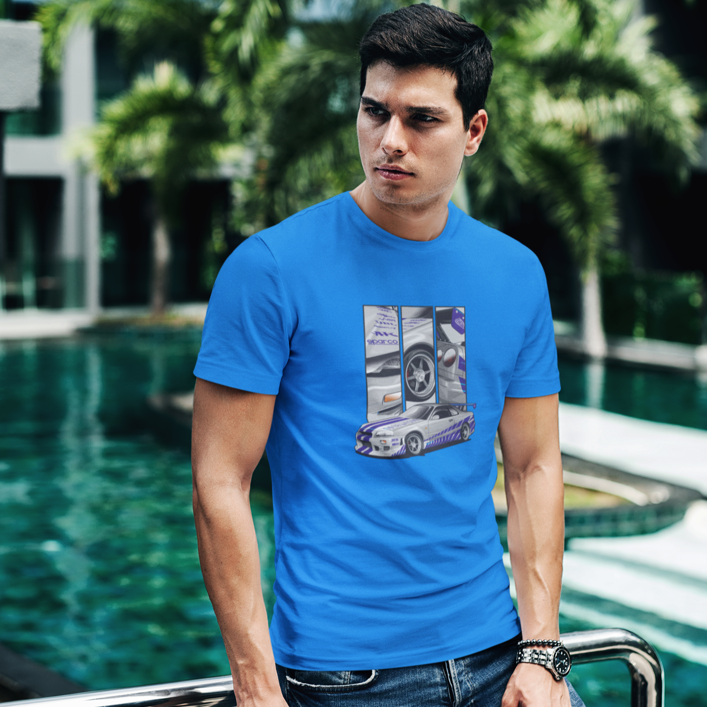 Brian's Skyline (men) - T-Shirt by ChromeCars®
