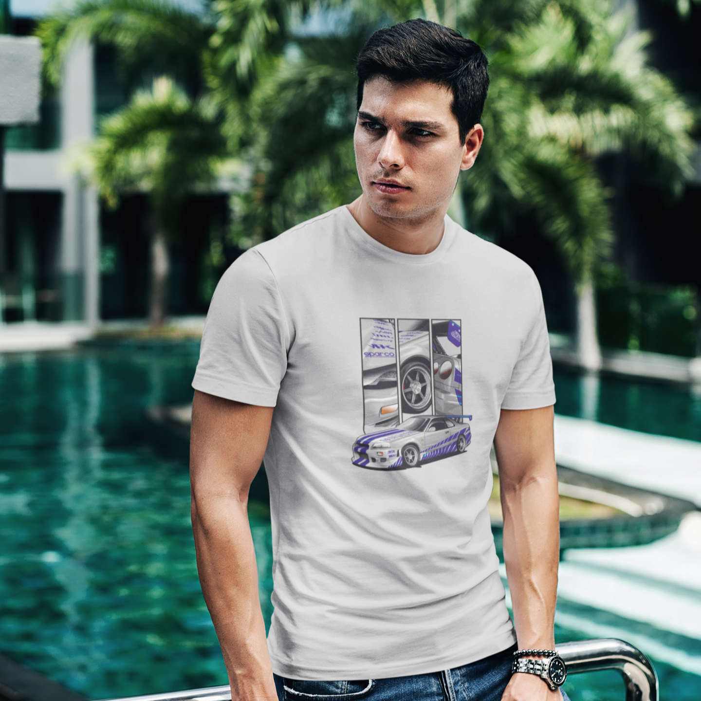 Brian's Skyline (men) - T-Shirt by ChromeCars®