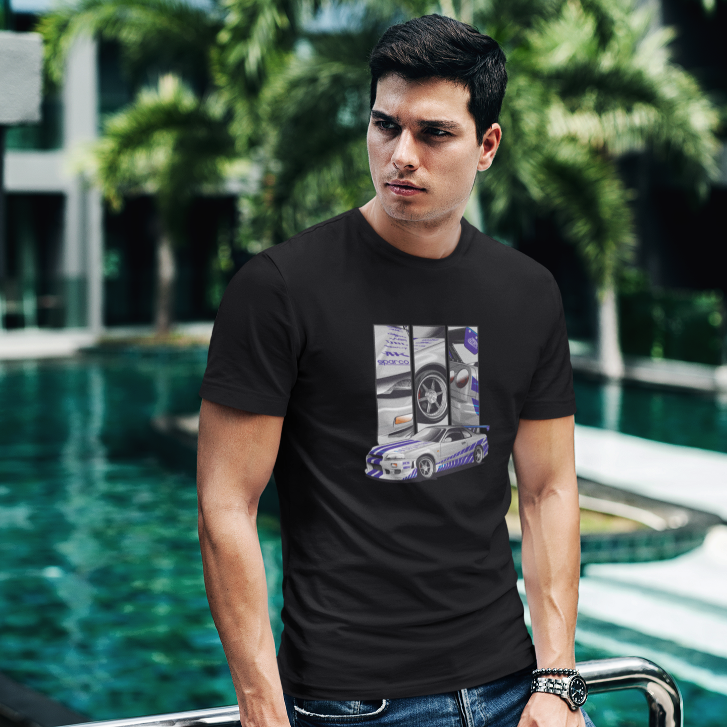 Brian's Skyline (men) - T-Shirt by ChromeCars®