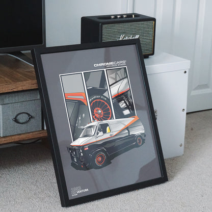 A-Team Vandura – Detail Triptych als Poster
