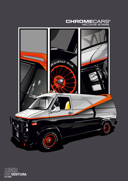 A-Team Vandura – Detail Triptych als Poster – vollständige Motivansicht