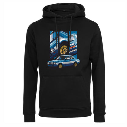 Brian’s Escort – Detail Triptych auf einem Hoodie
