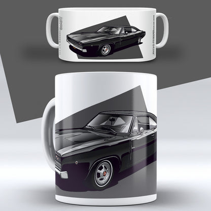 Bullitt Charger – Black Profile auf einer Tasse – Vorder- und Seitenansicht