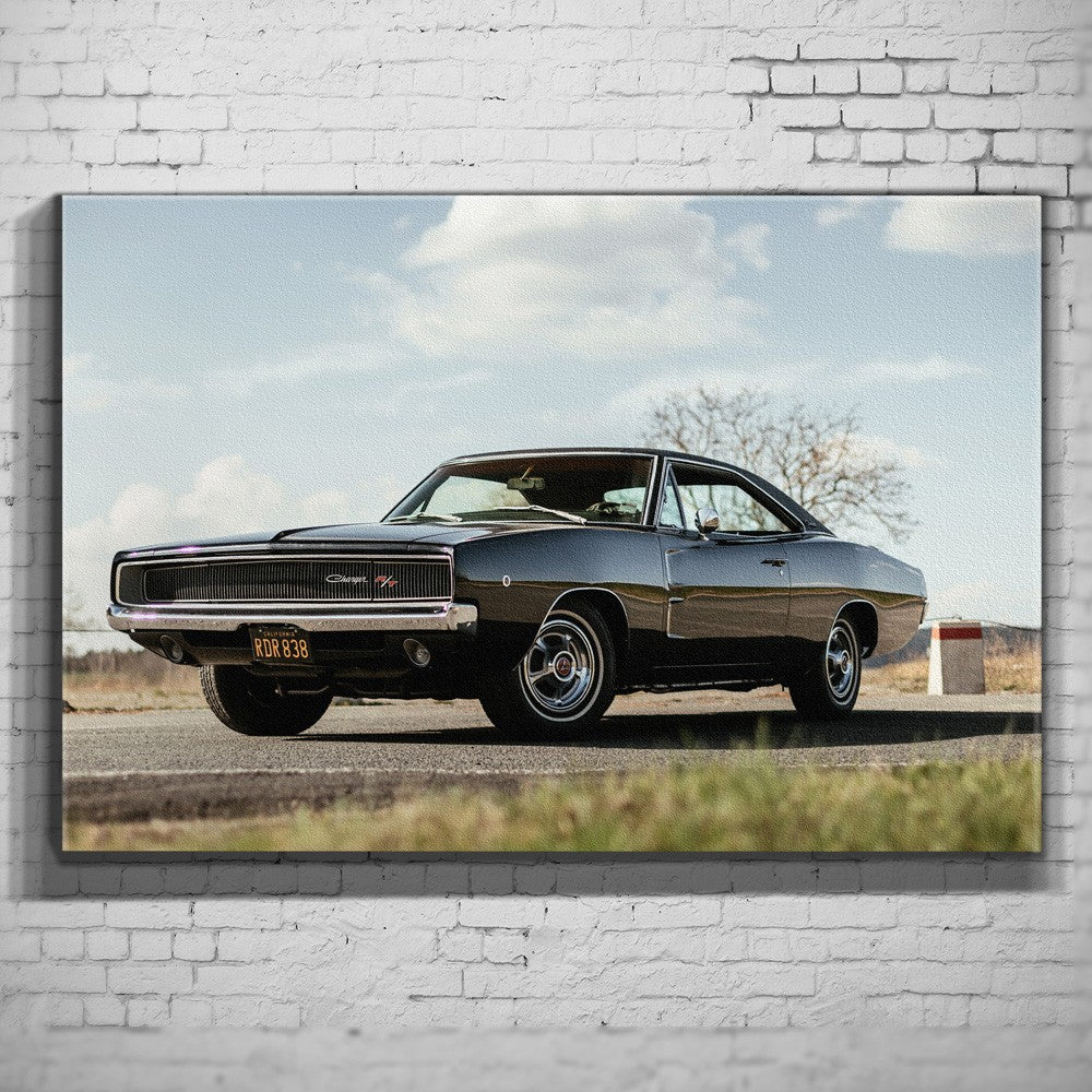 Bullitt Charger – Desert Roadside als Wandmotiv