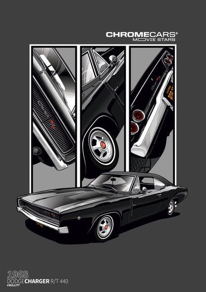 Bullitt Charger – Detail Triptych als Poster – vollständige Motivansicht