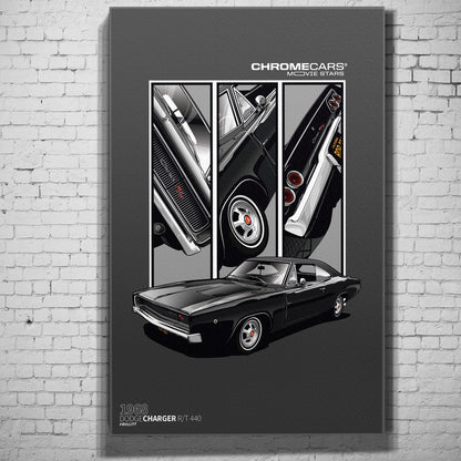 Bullitt Charger – Detail Triptych als Wandmotiv