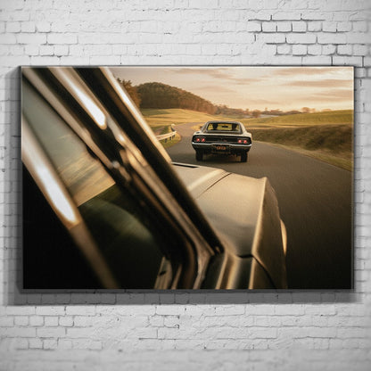 Bullitt Charger – Rearview Pursuit als Wandmotiv