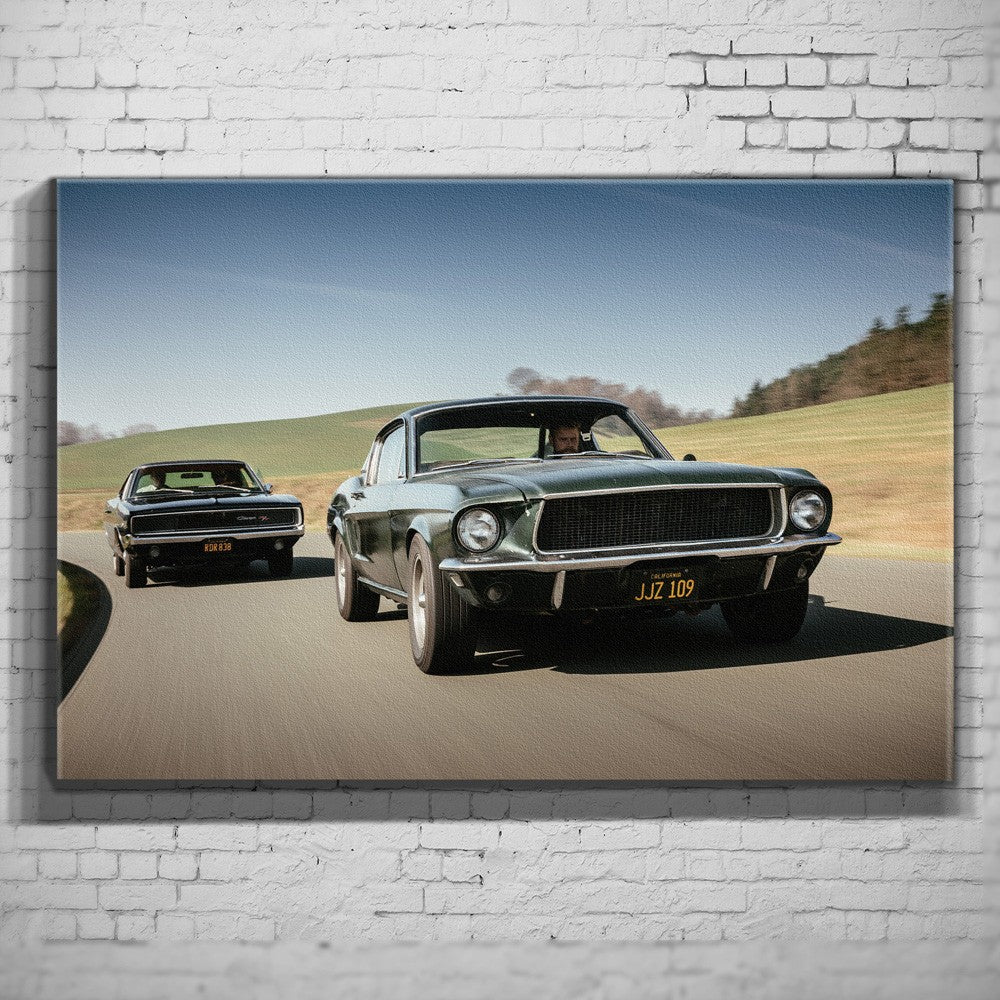 Bullitt Charger – Side-by-Side Chase als Wandmotiv