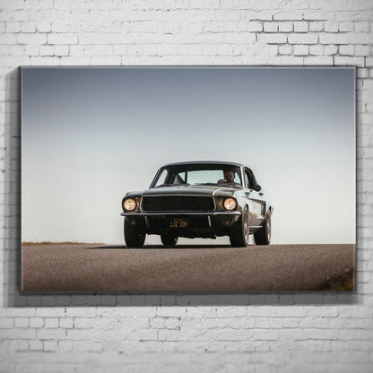 Bullitt Mustang – Hillcrest Front als Wandmotiv