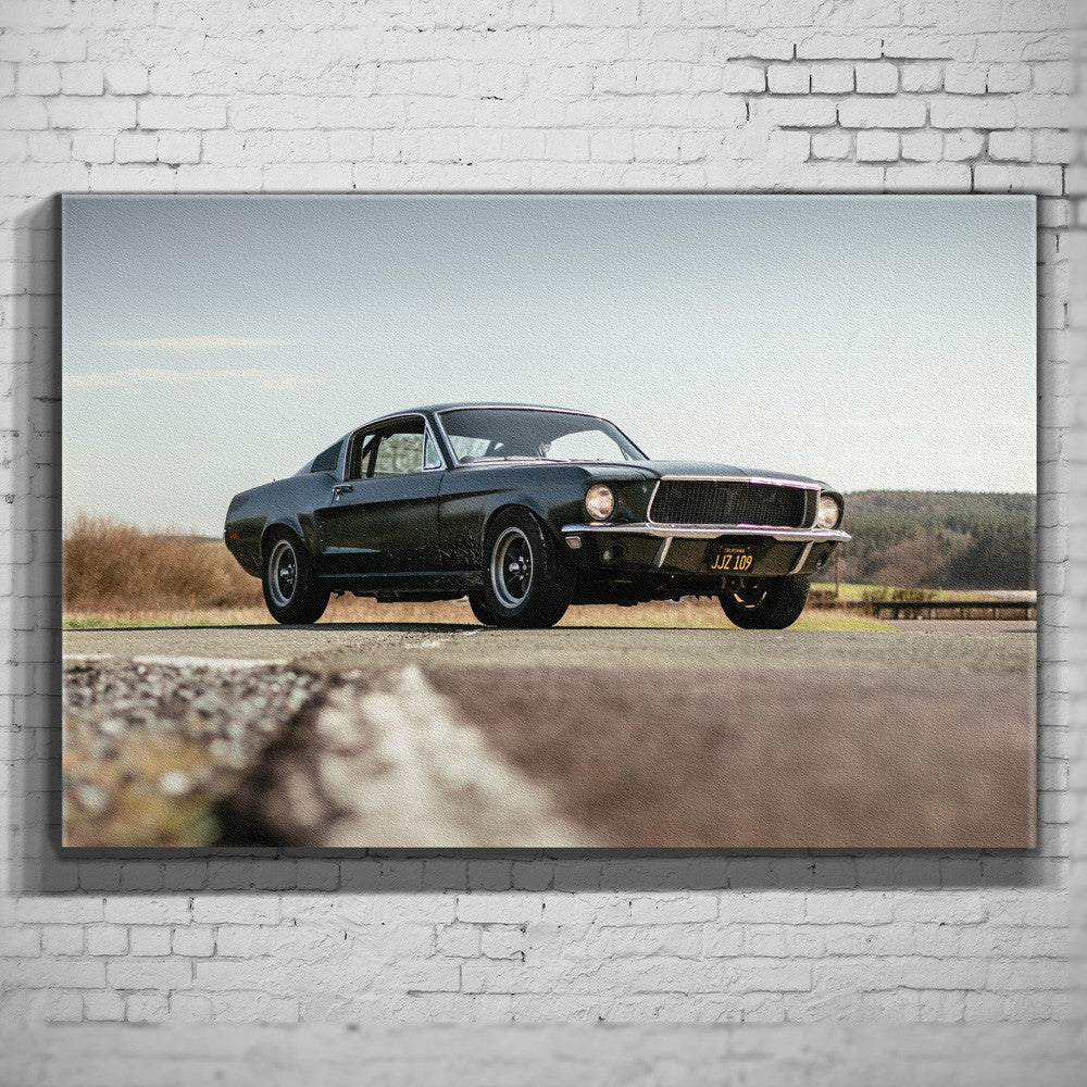 Bullitt Mustang – Roadside Profile als Wandmotiv