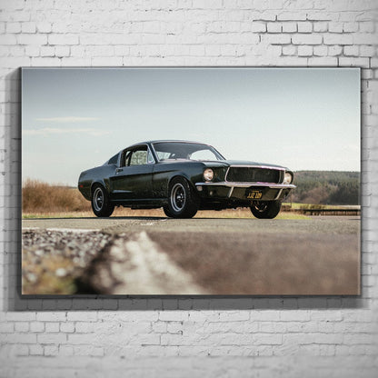 Bullitt Mustang – Roadside Profile als Wandmotiv