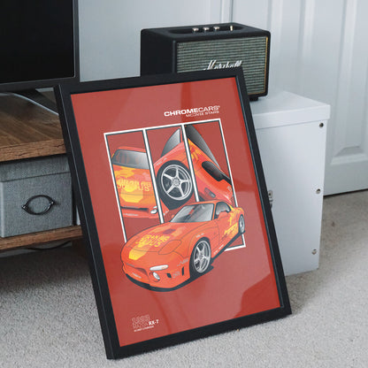 Orange Julius RX-7 – Detail Triptych als Poster