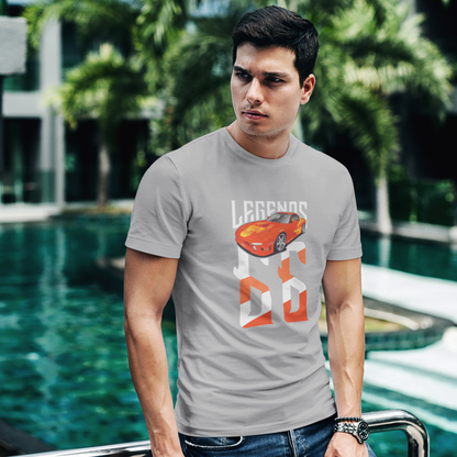 Orange Julius RX-7 – Legends 66 auf hellgrau T-Shirt – Herrenmodell