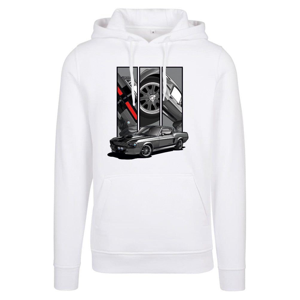 Eleanor – Detail Triptych auf weißem Hoodie – Vorderansicht