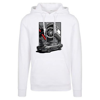 Eleanor – Detail Triptych auf weißem Hoodie – Vorderansicht